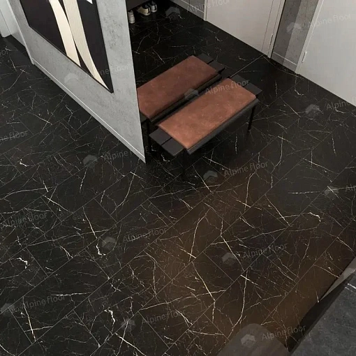 Кварц-винил (ПВХ плитка) Альпайн Флор Камень МинералКор СПС ЕСО 4-27 Неро (Alpine Floor STONE SPC MINERAL CORE)