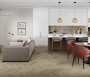 Кварц-винил (ПВХ плитка) ДамиФлор Шеврон DF01-Ch Версаль (Chevron Damy Floor) — фото 5