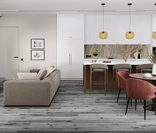 Кварц-винил (ПВХ плитка) ДамиФлор Фэмили T7020-23 Дуб Сильвер (Family Damy Floor) — фото 4
