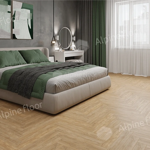 Ламинат Альпайн Флор Ориджинал Ёлочка 8 мм Дуб Фландрия (Alpine Floor Original Herringbone)