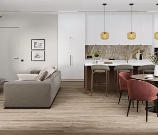 Кварц-винил (ПВХ плитка) ДамиФлор Фэмили 001-2 Дуб Селект (Family Damy Floor) — фото 4